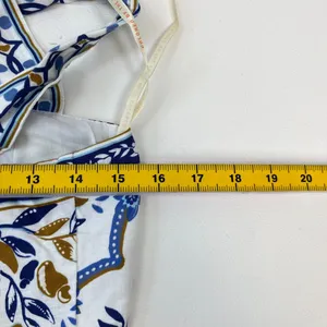 NWOT Farm Rio Linen Blend Floral Print Romper Blue Size S thumbnail 12