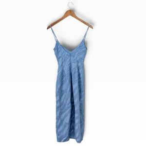 Lulus Derisa Slate Blue Textured Burnout Slip Midi Dress size XS NWT thumbnail 5
