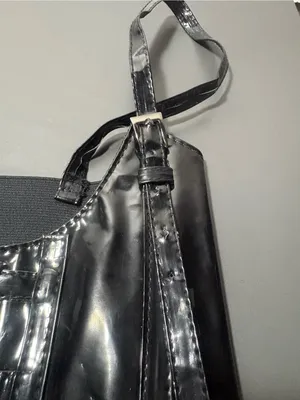 Black Patent Faux-Leather Corset Buckle Harness Belt thumbnail 6