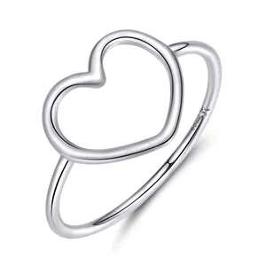 Sterling Silver SIZE 10 925  Simple Minimalist Heart Ring thumbnail 1