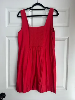 Old Navy Bright Red Sleeveless Square-Neck Mini Dress thumbnail 2