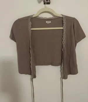 Garage Cropped Tie Lace Top thumbnail 1