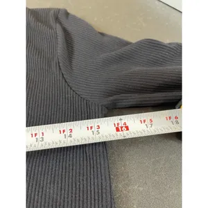 Garage Black Ribbed L Cropped Top Seamless Deep V-Neck Long Sleeve Y2K Look NWT thumbnail 9