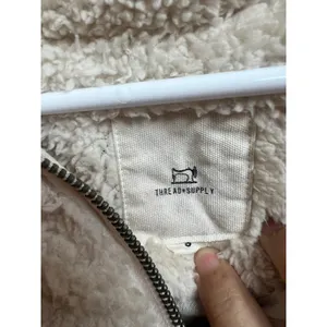 Thread & Supply Quarter Zip Sherpa Pullover Forest Pattern Small thumbnail 3
