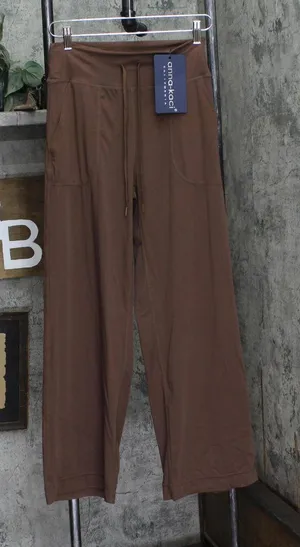 NWT Anne-Kaci Womens Knit Flare Leg Drawstring Pants Brown M thumbnail 1