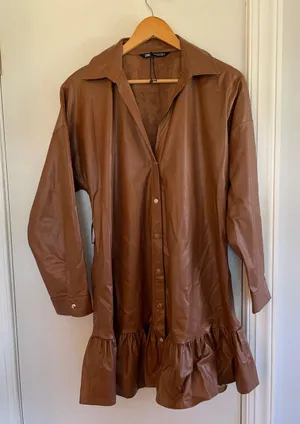 Faux Leather Dress ZARA thumbnail 1
