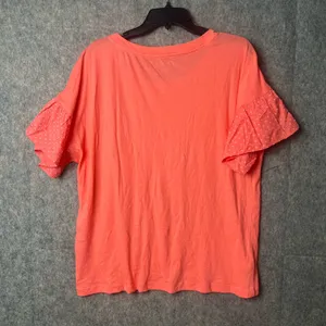 Loft Women Size XL Short ruffle polka dots sleeve basic‎ tee shirt thumbnail 3
