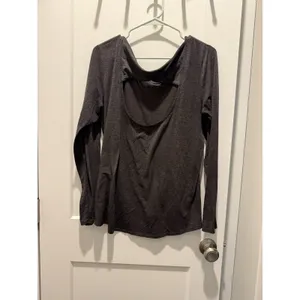 Athleta Dark Grey Long Sleeve Stretch Tunic With Low back & Twist Detail Size L thumbnail 3