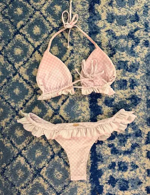 Fancy gingham bikini set thumbnail 2