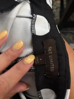The Limited Black and White Polka Dot Pencil Skirt thumbnail 3