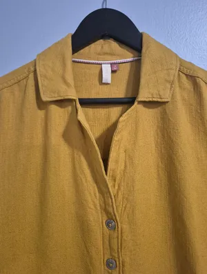 Anthropologie Pilcro Button yellow summer bohemian Shirt Dress size XS thumbnail 4