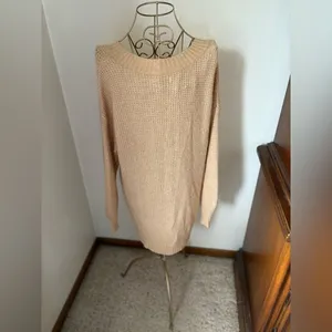 American Eagle Outfitters V-Neck Long Sleeve Knit Sweater XS Tan thumbnail 9