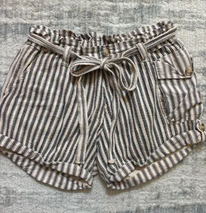Free People Striped Paperbag Waist Shorts thumbnail 1