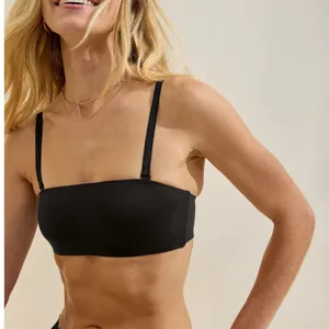 Aerie 36B Smoothez Bandeau Bra Navy Blue Wireless Removable Straps Seamless thumbnail 1