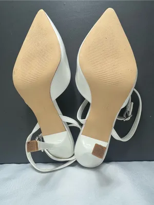 Susanny White Pointed Toe Slingback Heels wedding party elegant heels 7 1/2 thumbnail 8