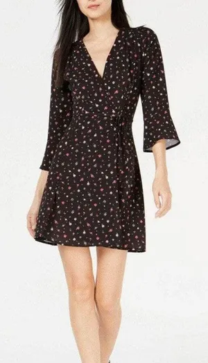 French Connection 71KPU - Bell‎ Sleeve Floral Casual Dress - Size 6 thumbnail 1