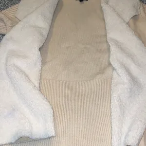 Cream Cardigan Faux Suede Sherpa Shearling Fur Jacket Western Cottagecore XL thumbnail 4