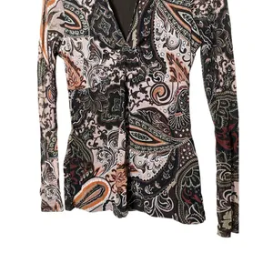 Vintage INC International Concepts Y2K Long Sleeve‎ Paisley Top Size S thumbnail 3