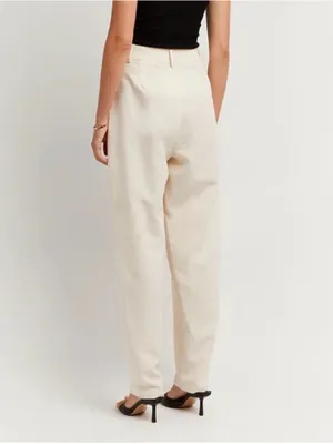 Dissh Jackson Tapered Trouser Pants 2 Cream Minimal Clean Girl Scandi Work Chic thumbnail 4