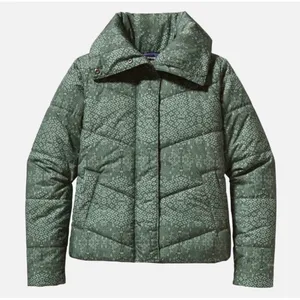 Patagonia Womens Geoharmony Outdoor Insulated Quilted Puffer Jacket Size S Green thumbnail 1