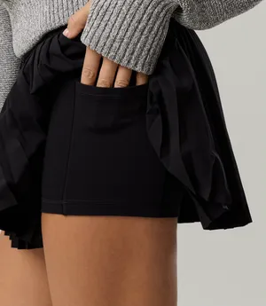 Offline By Aerie Your Serve True Black Pleated Skort thumbnail 3