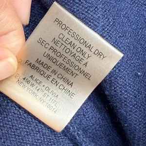 Alice + Olivia Aaron Navy Blue‎ Wool Cashmere Blend Crewneck Sweater Est small thumbnail 7