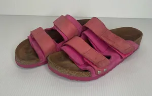 Birkenstock Uji Nubuck Suede Fuschia Tulip Womens Size 36 Slide Sandals Pink thumbnail 1