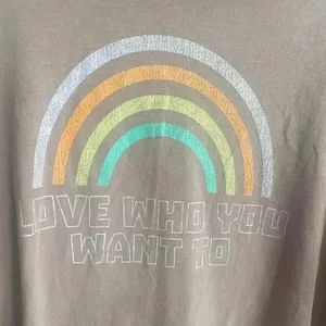 🆕NWOT Aerie Distressed Vintage Rainbow Print Oversize Tee L🆕 thumbnail 6
