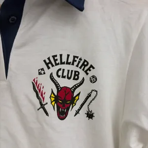 No Boundaries Stranger Things New! Hellfire Club Rugby Graphic Polo Size XXS thumbnail 3