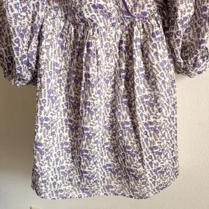 Daughters of India Binita Mini Dress Violet Floral Boho Cotton XS NWT thumbnail 7