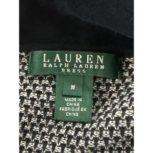 Lauren Ralph Lauren Knit Dress Black White Geometric Pattern 3/4 Sleeves‎ Medium thumbnail 10