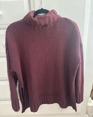 aerie Ribbed Turtleneck Sweater in Mauve size small but is oversized thumbnail 1