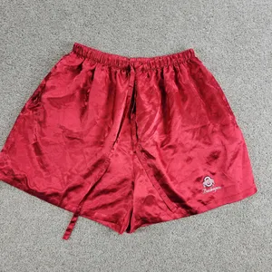 Ohio State Pajama Shorts Set Womens L Red Satin Embroidered Buckeyes Logo Pocket thumbnail 4