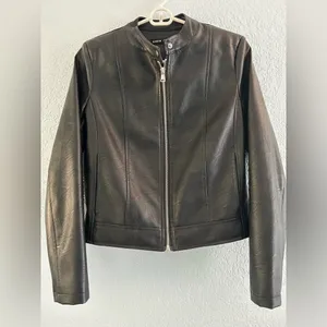 SheIn Sleek Black Vegan Leather Jacket thumbnail 7
