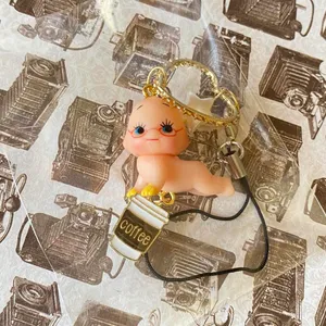 Handmade Kawaii retro y2k baby kewpie doll unisex phone strap/accessory/keychain/bag charm/display👼💚 thumbnail 4