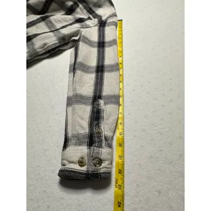 Carhartt Women’s Loose Fit Plaid Flannel Shacket Cream Black Small | Heavyweight thumbnail 8