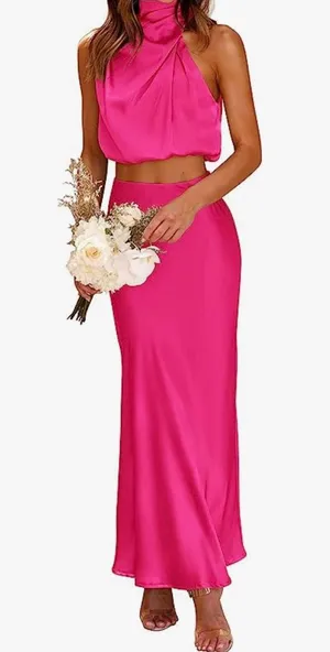 Two Piece Pink Dress thumbnail 3