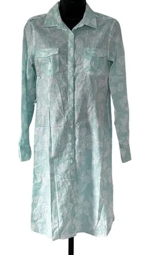 Brooks Brothers Reyn‎ Spooner Hawaiian Traditionals Shirt Dress Sz 6 Blue White thumbnail 1
