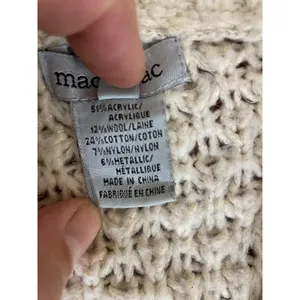 Mac & Jac Chunky Knit Cardigan Long Sweater Coat Cream L Boho Cozy thumbnail 8