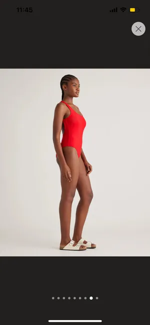 New Quince Italian Cross-Back One-PieceSwimsuit Size Medium MSRP $49 thumbnail 6