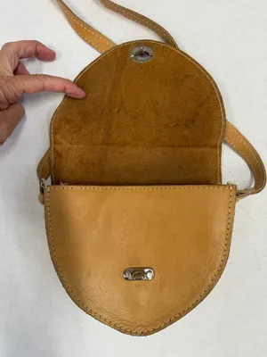 Vintage Y2K Leather Small Crossbody Bag Purse Tan Boho Western Heritage Festival thumbnail 11