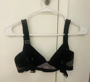 H&M Black & Grey Strappy Bralette Sports Bra thumbnail 2