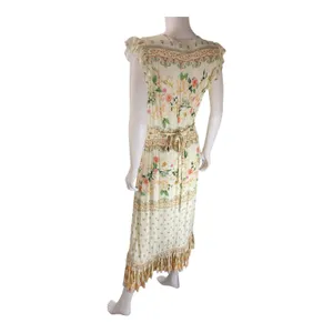 Farm Rio Anthropologie Floral Ruffle Trim Wrap‎ Maxi Dress Bohemian Cottagecore thumbnail 6