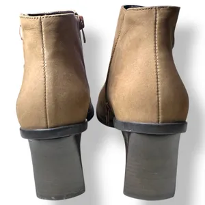 Etienne Aigner Women Ankle Boots 9M Saddle Brown‎ Zip Square Toe Equestrian Chic thumbnail 5