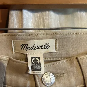 Madewell Kick Out‎ Crop Jeans Cali Flare Coated Pants Dune Tan Beige NWT Size 25 thumbnail 6