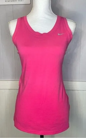 Nike tank Dri-fit cotton tee pink Nike logo size M thumbnail 1