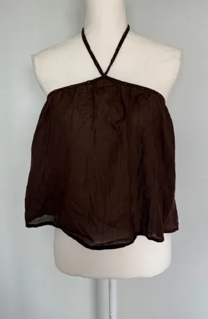 American Eagle Outfitters Brown Halter Top thumbnail 1