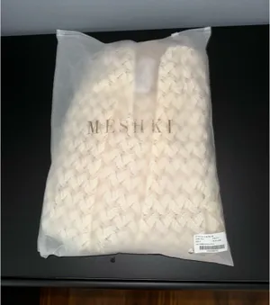 MESHKI Ezra Lace Mini Dress - Ivory thumbnail 3