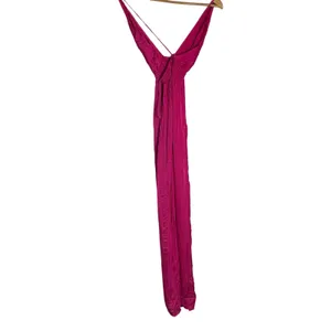Indah Revolve Hot Pink Satin Plunge V-Neck Strappy Slit Resortwear Maxi Dress XS thumbnail 11
