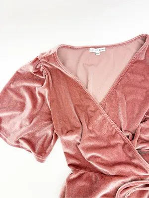 Baltic Born Meghan Velvet Wrap Maxi Dress Blush Pink Mauve Event Evening Wedding thumbnail 6
